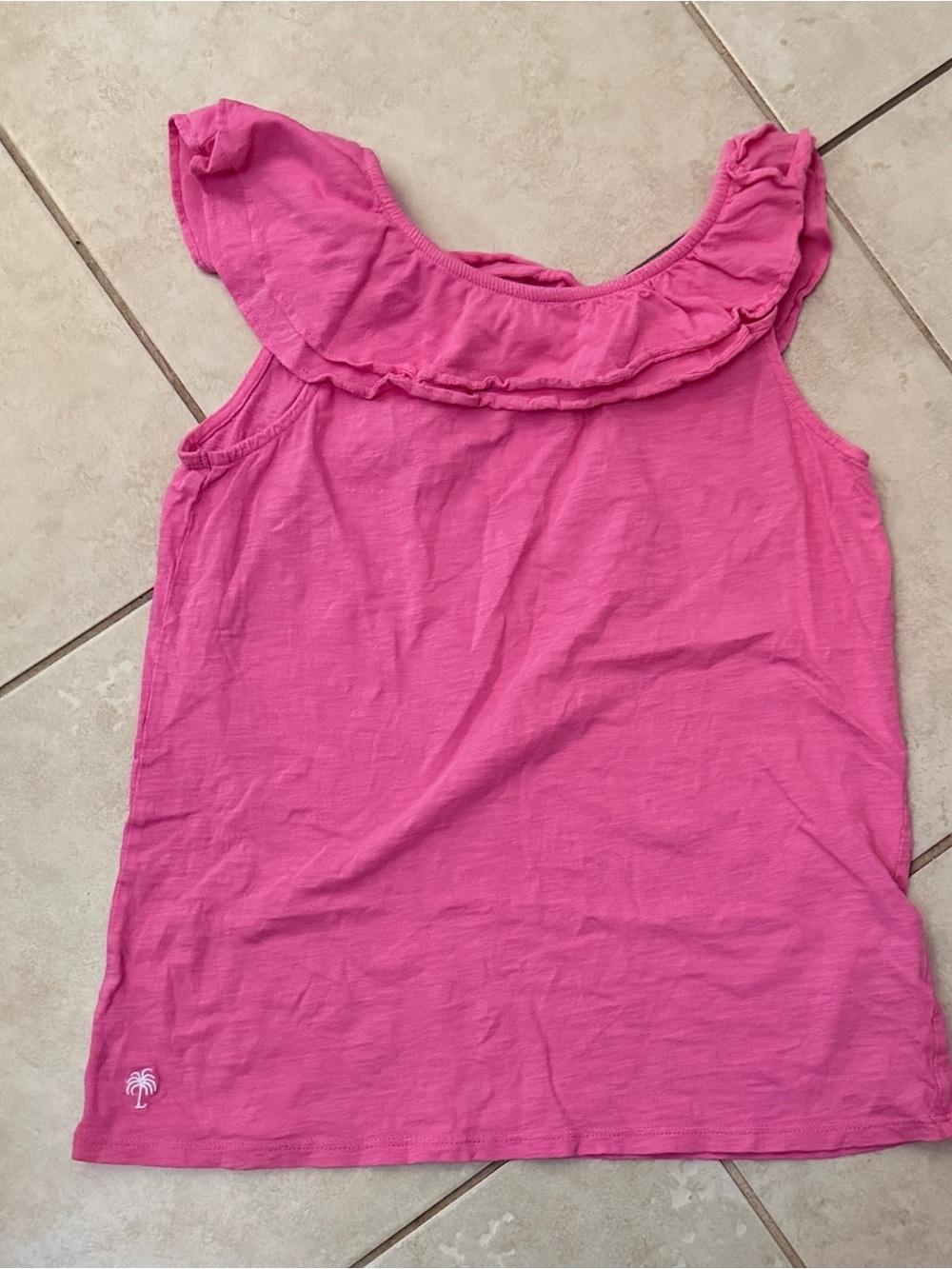 Lilly Pulitzer Hot Pink Ruffle Neck Tank